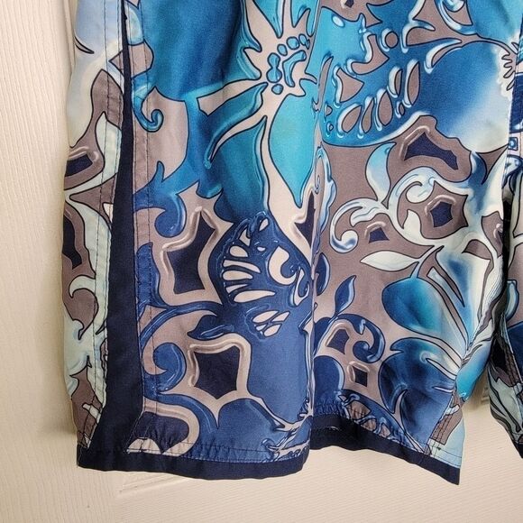 Nike Men's blue tropical print swim trunks shorts Size XL - Picture 3 of 8